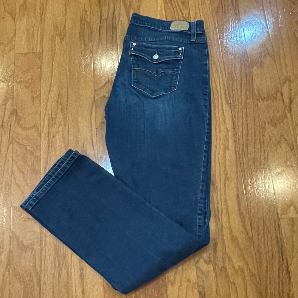Levi Strauss Women Jeans Size 16 Long 505 straight leg Blue Zip Fly